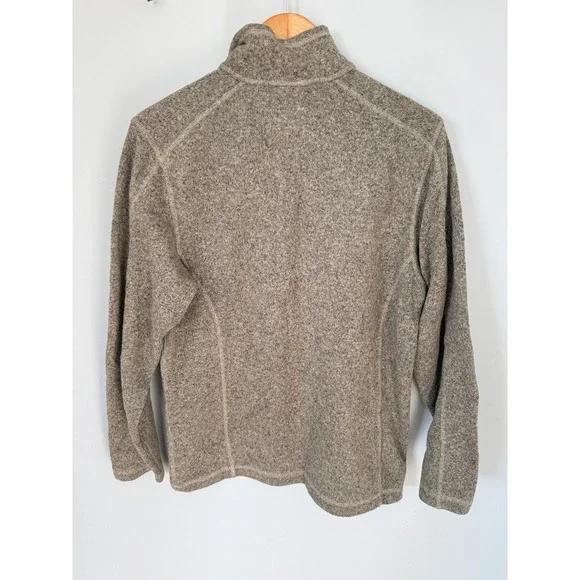 The North Face Gordon Lyons Quarter Zip Fleece Sweater Mens Small Brown Heather - Picture 3 of 7